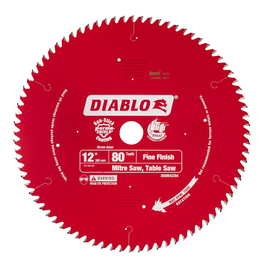 Diablo 12" Mitre/Table Saw Blade 80T Fine Finish