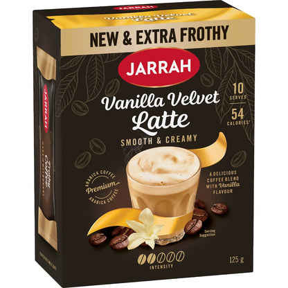 Jarrah Vanilla Velvet Latte Satchets 10 Pack