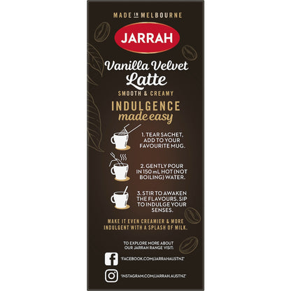 Jarrah Vanilla Velvet Latte Satchets 10 Pack