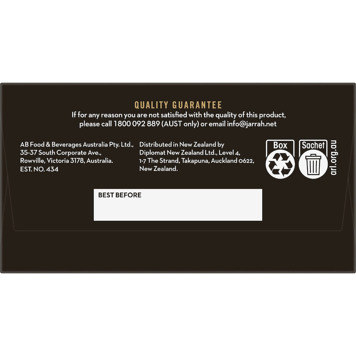 Jarrah Vanilla Velvet Latte Satchets 10 Pack