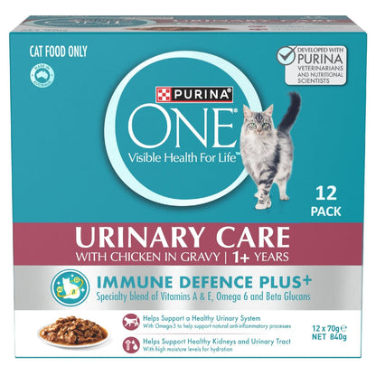 Purina One Wet Cat Food Urinary Care Chicken In Gravy 70g X 12 Pack