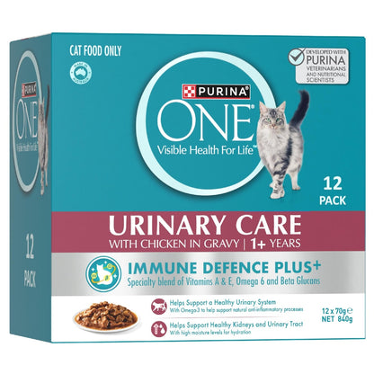 Purina One Wet Cat Food Urinary Care Chicken In Gravy 70g X 12 Pack