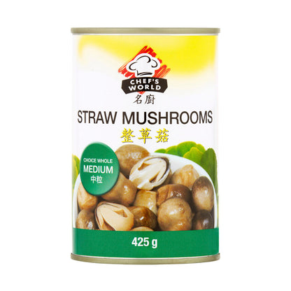 Chef's World Straw Mushrooms Medium - 425g