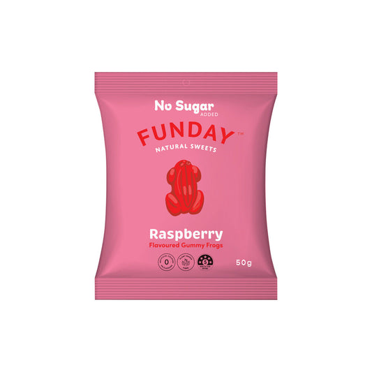 Funday No Sugar Added Raspberry Frogs - 50g
