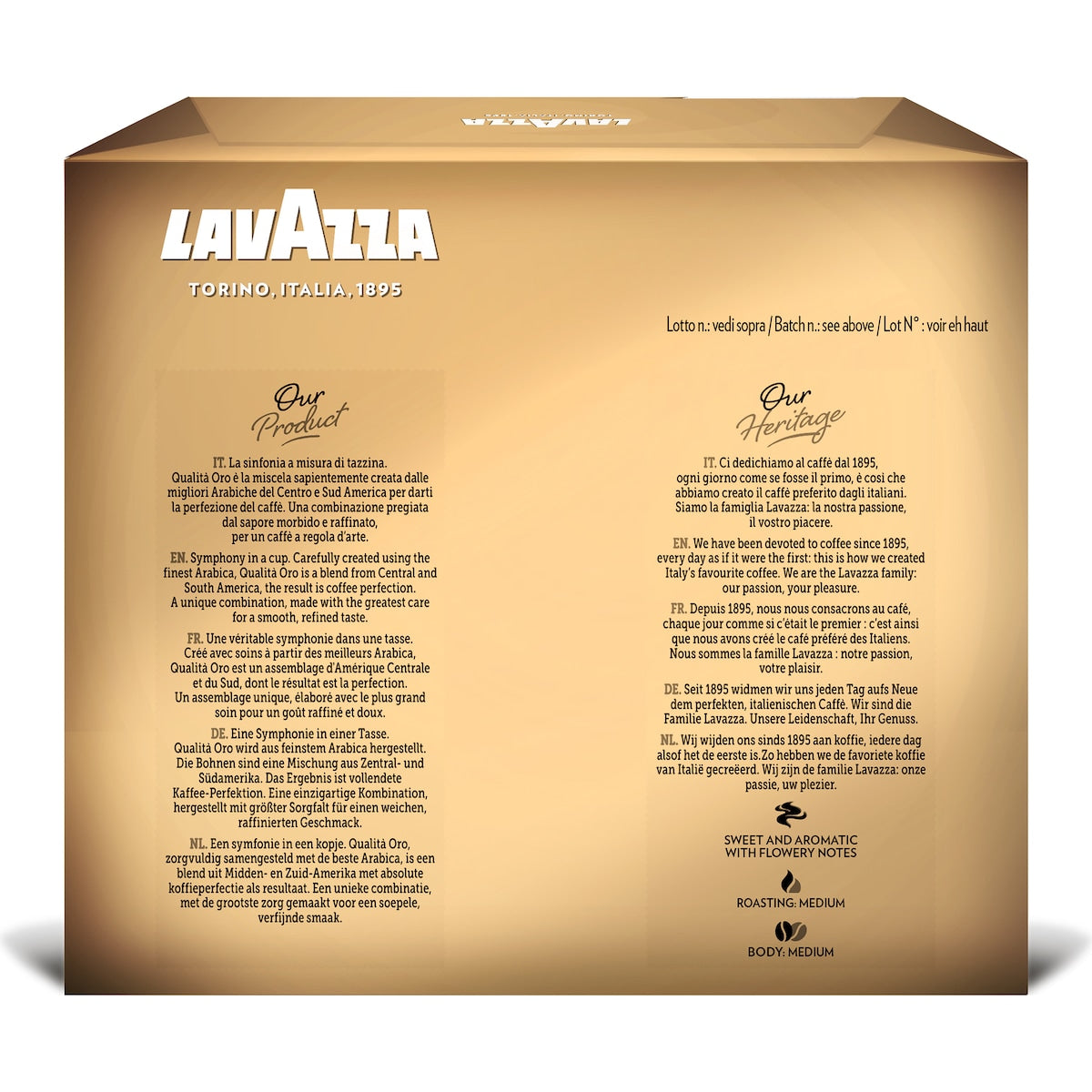 Lavazza Qualità Oro Ground Coffee 250g X 4 Pack