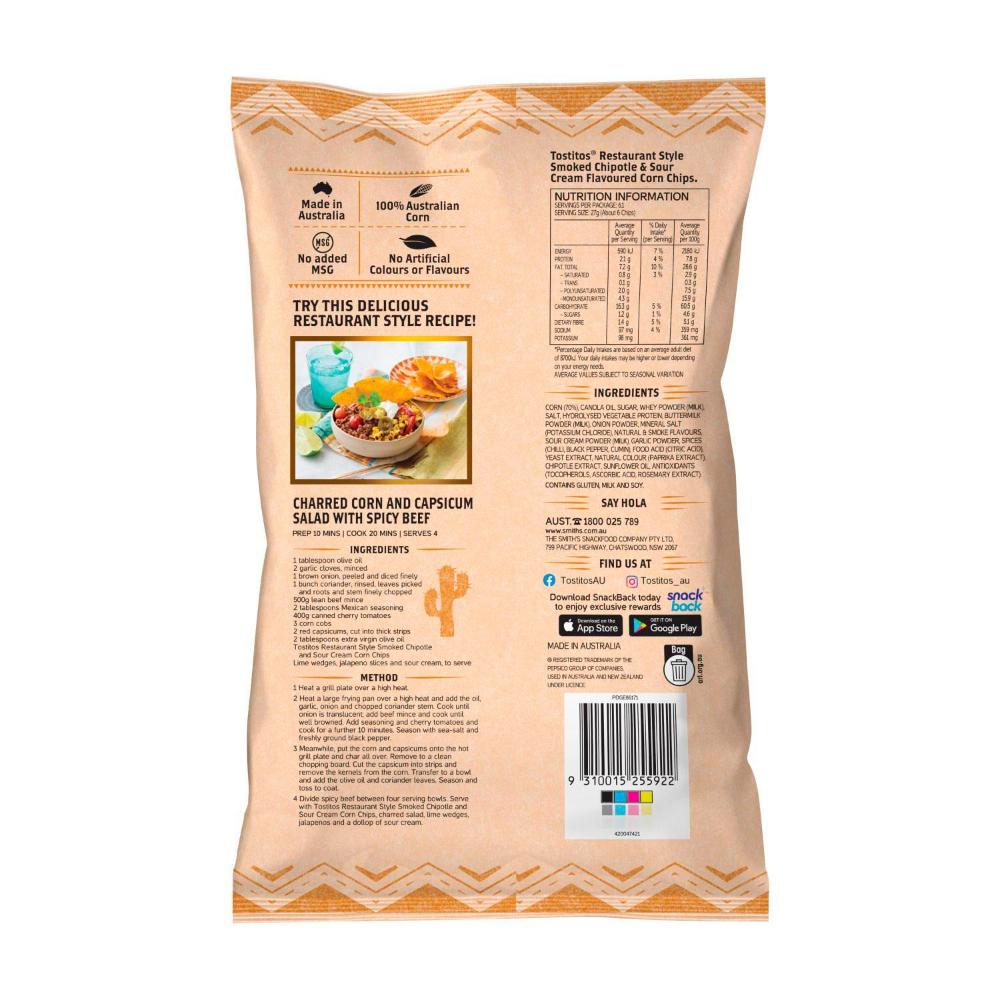 Tostitos Restaurant Style Smokin Chipotle Sour Cream - 165g