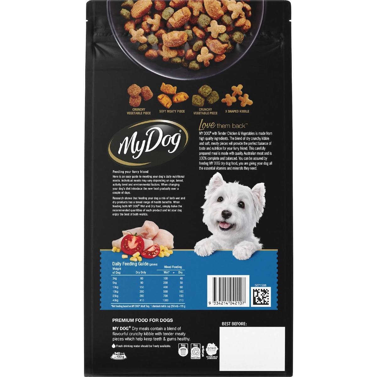 My Dog Adult Tender Chicken & Vegetables Dry Dog Food 1.5kg