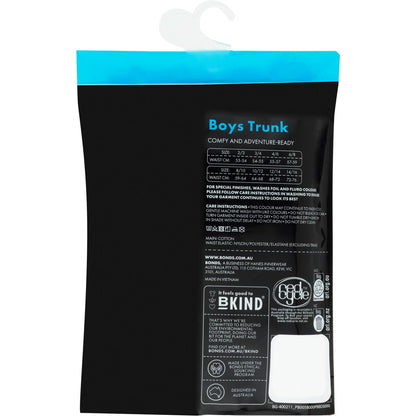 Bonds Boys Underwear Trunks Size 4-6 Or 6-8 Assorted 3 Pack