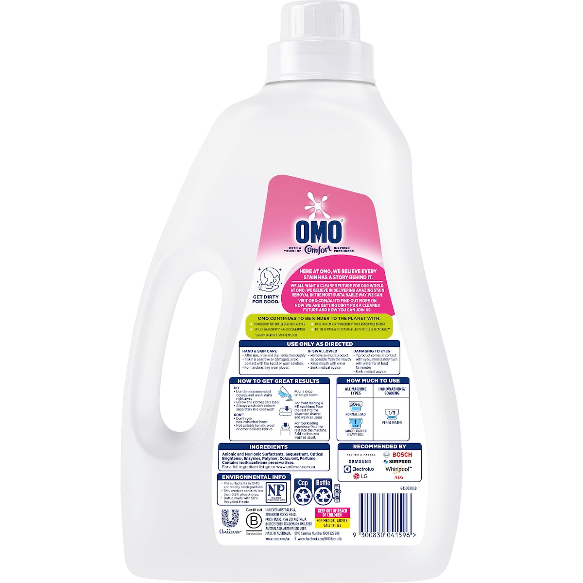 Omo Touch Of Comfort Laundry Liquid Detergent 2l