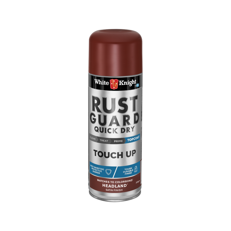White Knight Rust Guard Quick Dry Touch Up Spray Paint - Headland Satin Finish 300g