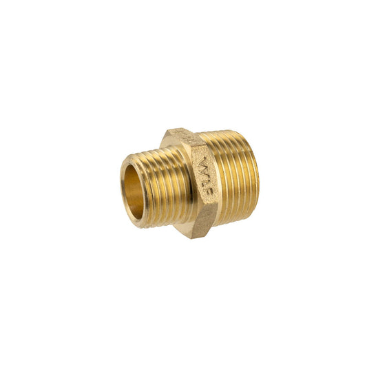 Brasshards Brass Threaded Hex Reducing Nipple - 15 x 10mm