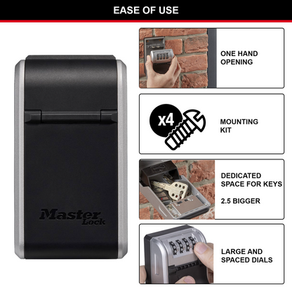 Master Lock Wall Mount Key Safe - 10 Keys - 76 x 136mm
