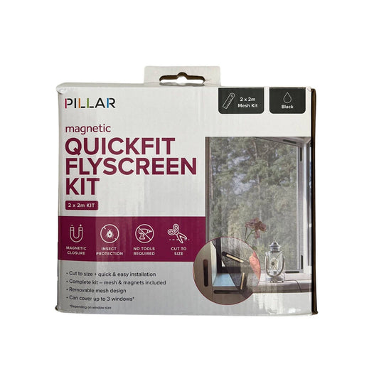 Pillar Black Magnetic Quickfir Flyscreen Kit 2 x 2m