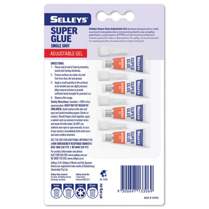 Selleys Super Glue Adjustable Gel - 4 x 1g