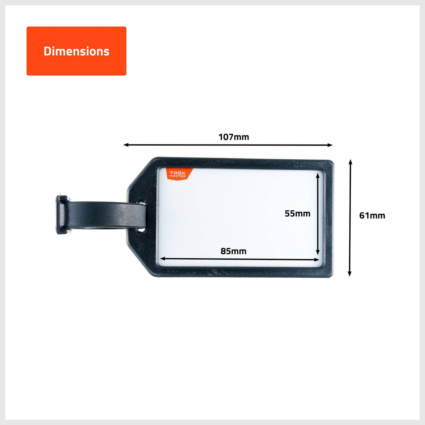 Taskmaster Executive ID Tags - 61 x 107mm - Black - 2 Pack