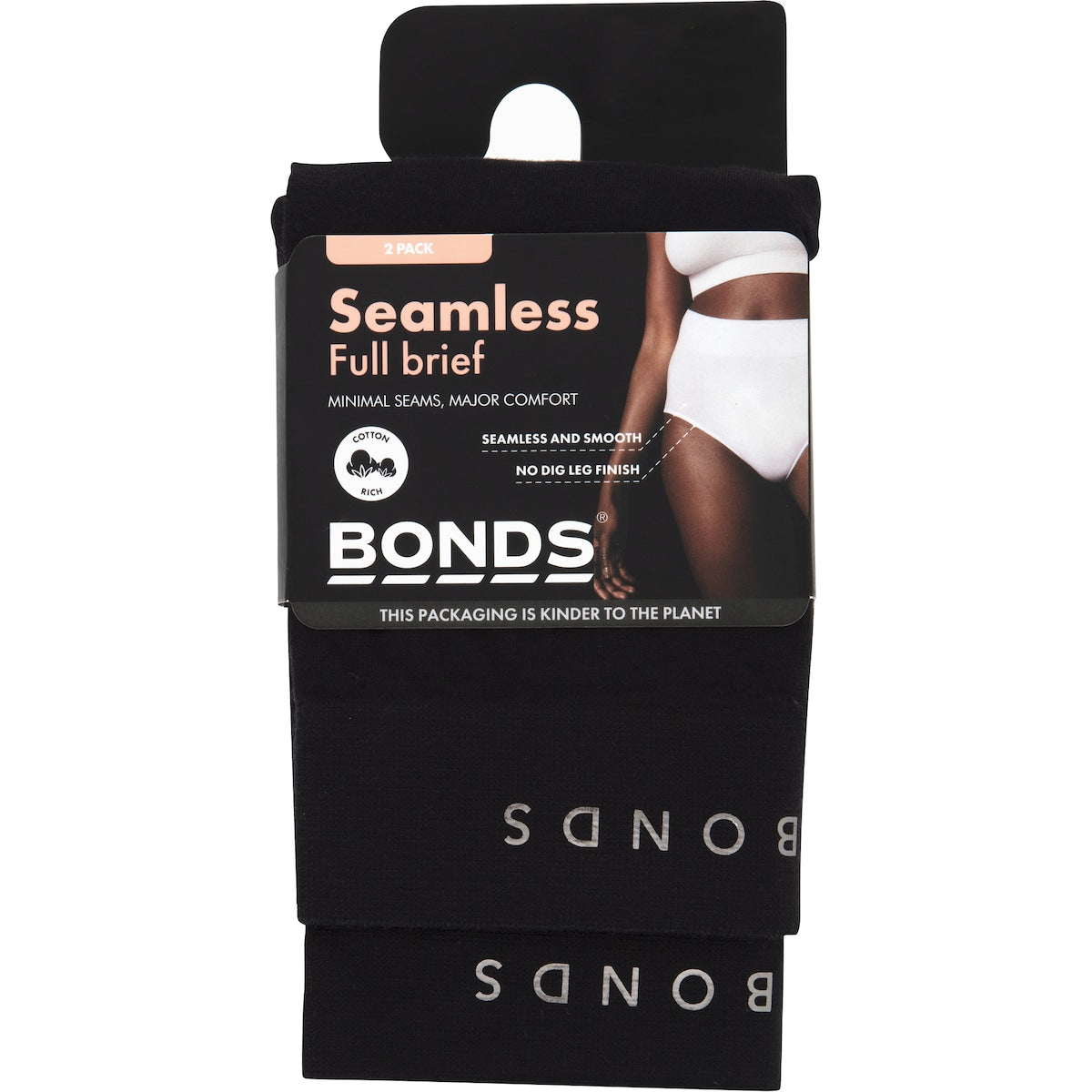 Bonds Ladies Seamless Full Brief Size 14 Assorted 2 Pack