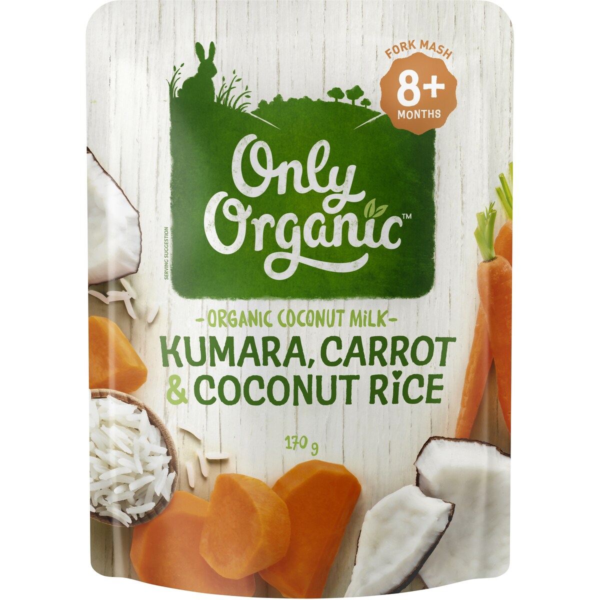 Only Organic Kumara Crt & Coco Rice 170g