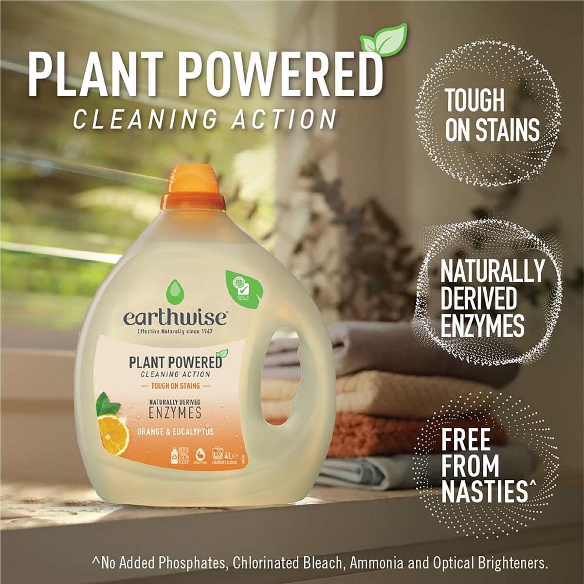 Earthwise Orange & Eucalyptus Laundry Liquid Washing Detergent 4L