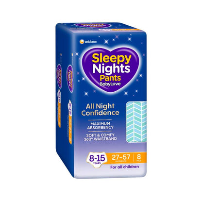 Babylove Sleepynights Night Time Pants 8-15 Years 27-57kg - 8 Pack