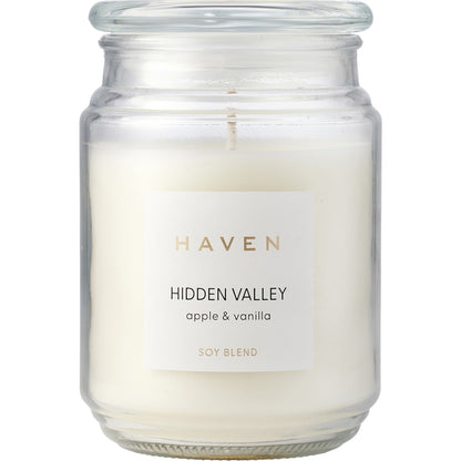 Haven 14.5cm Hidden Valley Apple & Vanilla Soy Blend Candle Each
