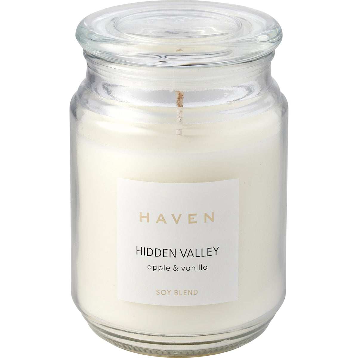 Haven 14.5cm Hidden Valley Apple & Vanilla Soy Blend Candle Each