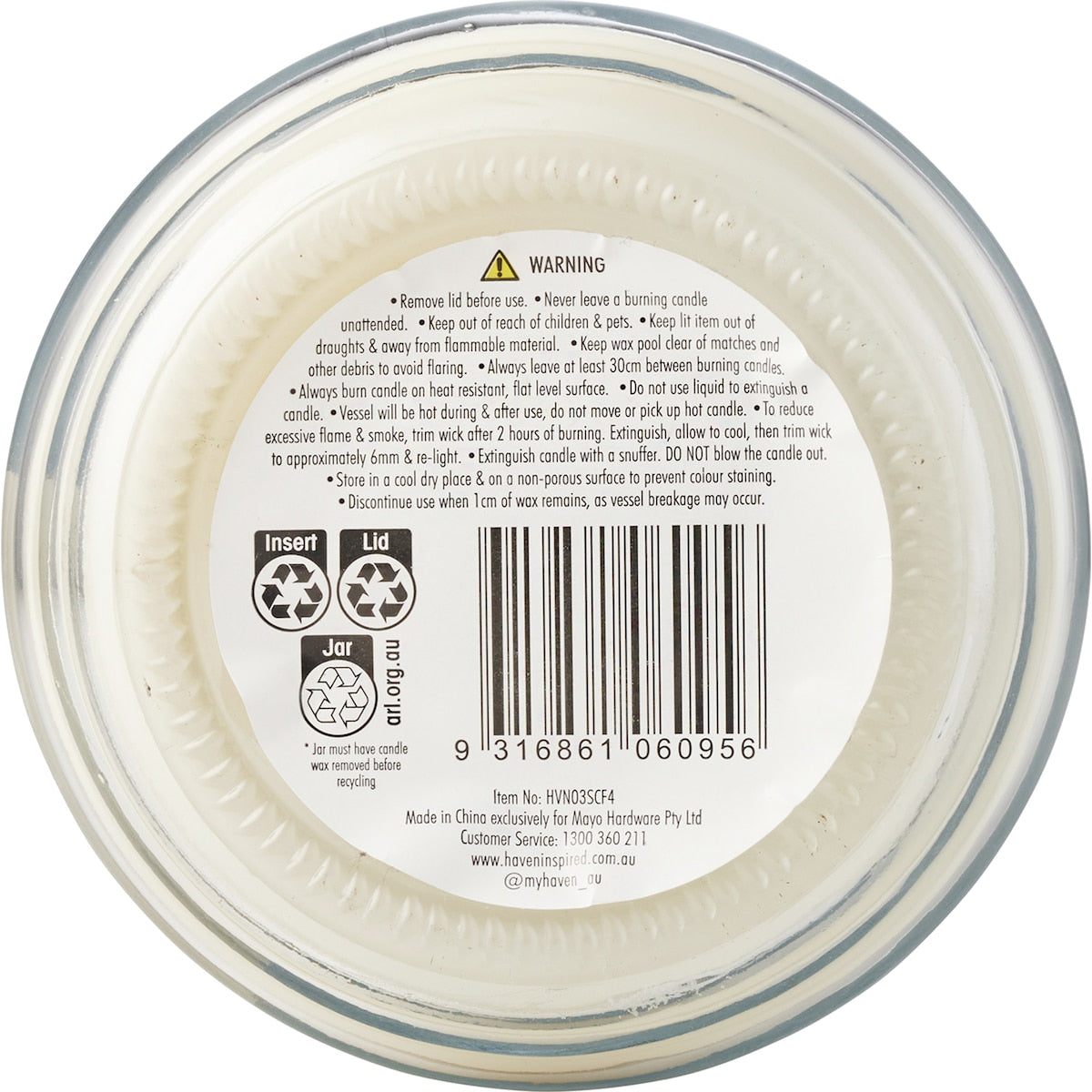 Haven 14.5cm Hidden Valley Apple & Vanilla Soy Blend Candle Each