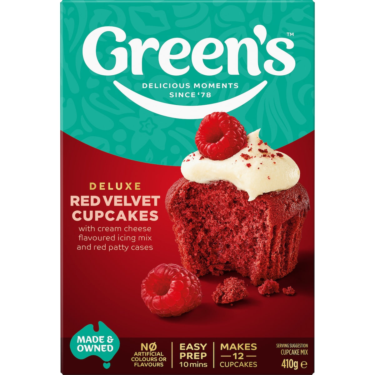 Green's Red Velvet Cupcake Mix 410g