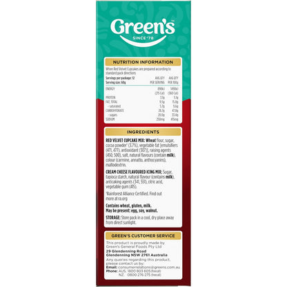 Greens Red Velvet Cupcake Mix 410g