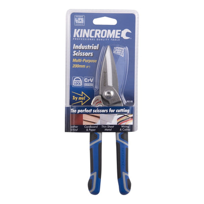 Kincrome Multi-Purpose Industrial Scissors - 200mm - Chrome Vanadium Steel - Soft Grip