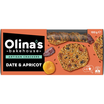 Olinas Bakehouse Artisan Crackers Biscuits Date & Apricot 100g