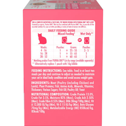 Purina One Healthy Kitten Chicken In Gravy 1-12 Month Wet Cat Food 70g X 12 Pack