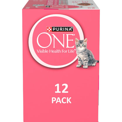 Purina One Healthy Kitten Chicken In Gravy 1-12 Month Wet Cat Food 70g X 12 Pack