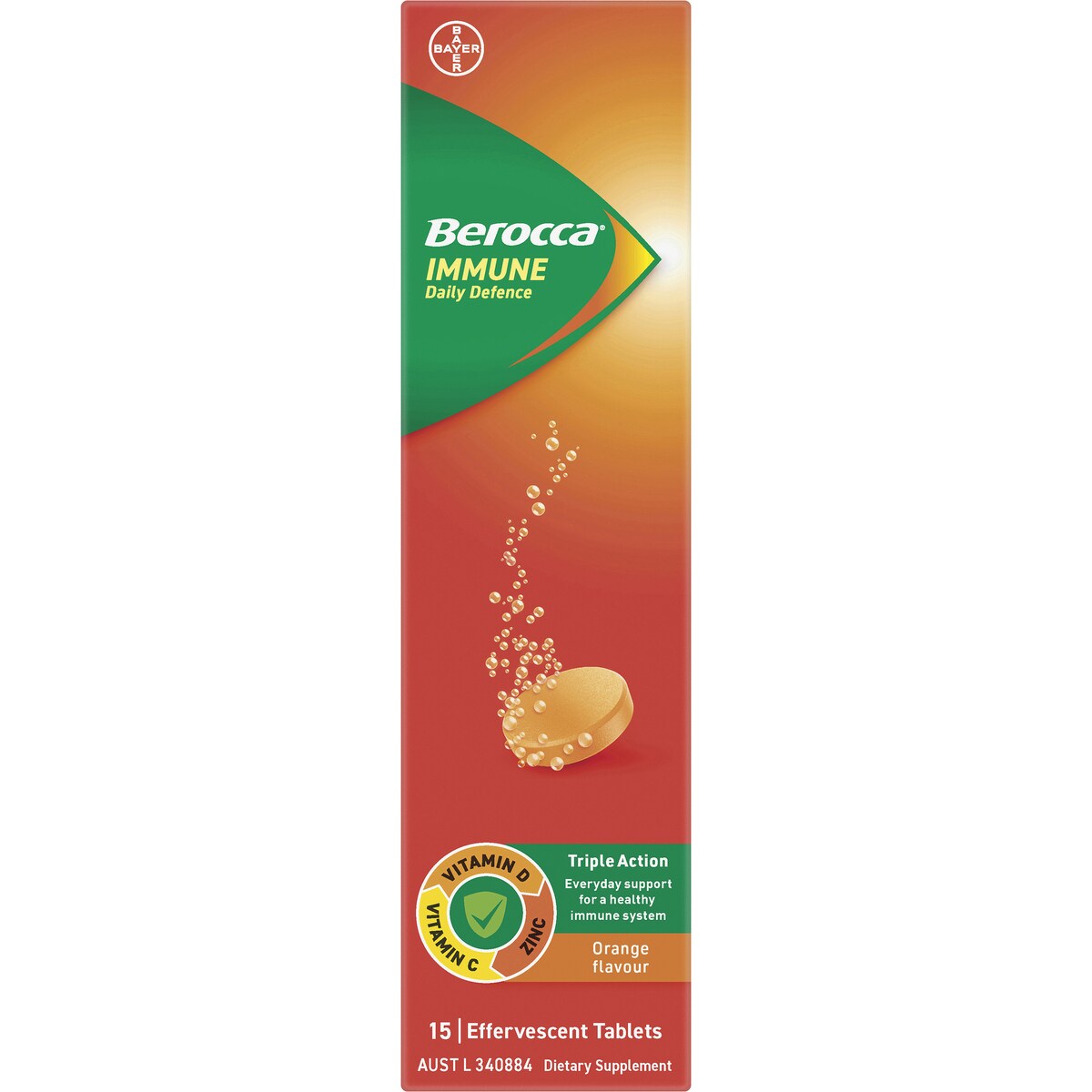 Berocca Immune Daily Defence Effervescent Tablets 15 pack