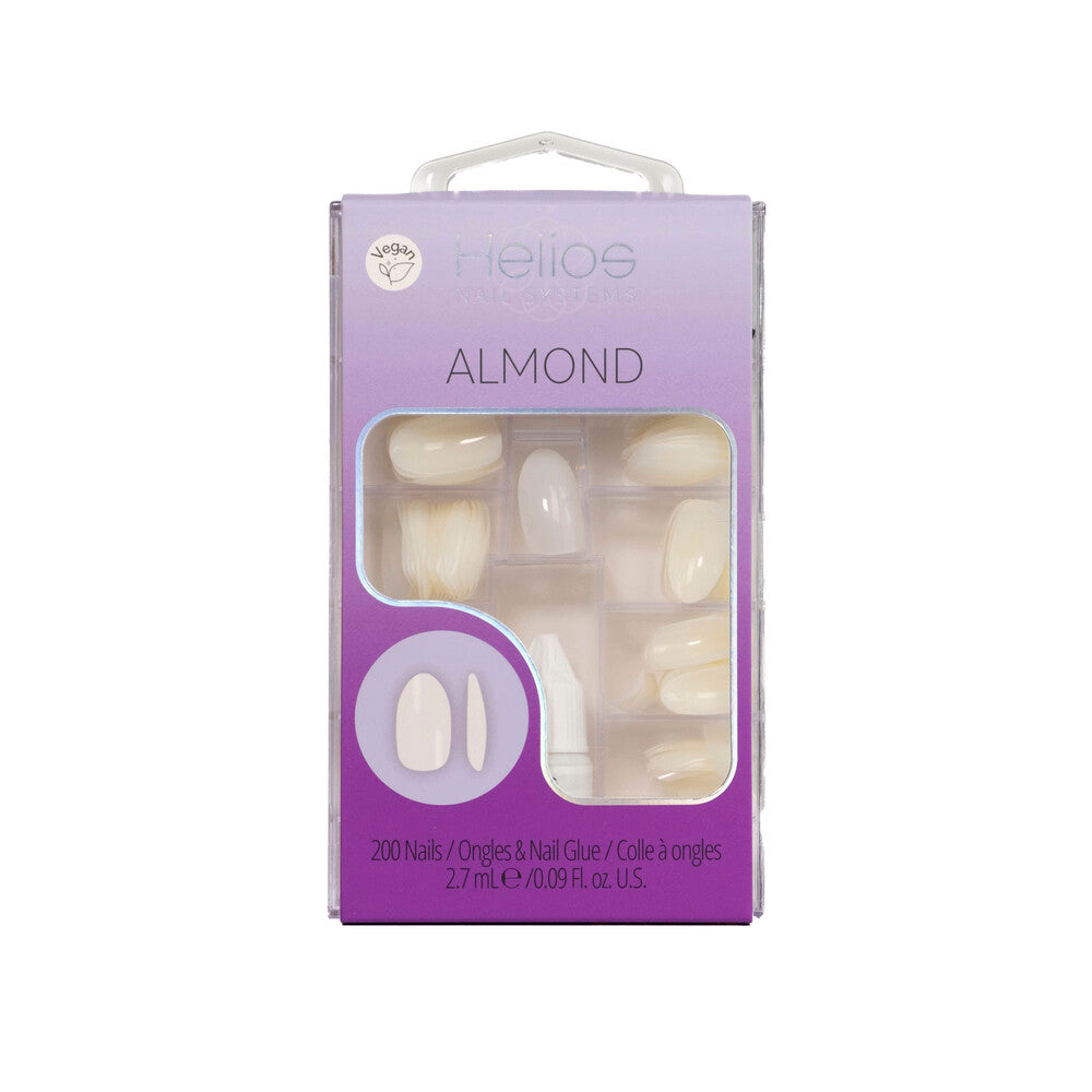 Helios Artificial Nail System Clear - Almond Shape - 200 pack