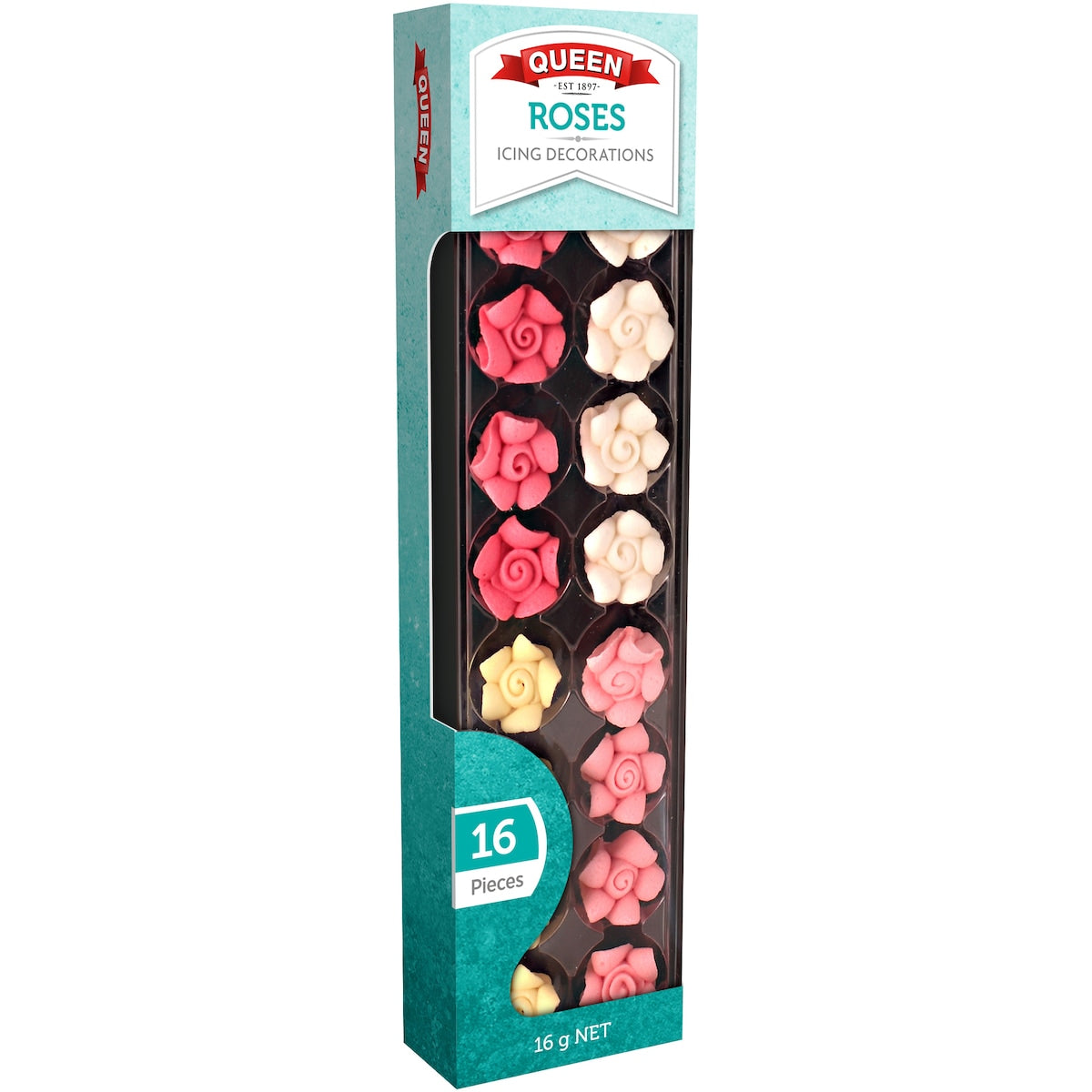 Queen Roses Icing Decorations 16 pack