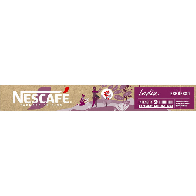Nescafe Farmers Origin Pods India Espresso Coffee Capsules 10 Pack