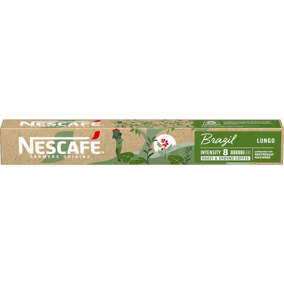 Nescafe Farmers Origin Brazil Lungo Coffee Capsules 10 Pack