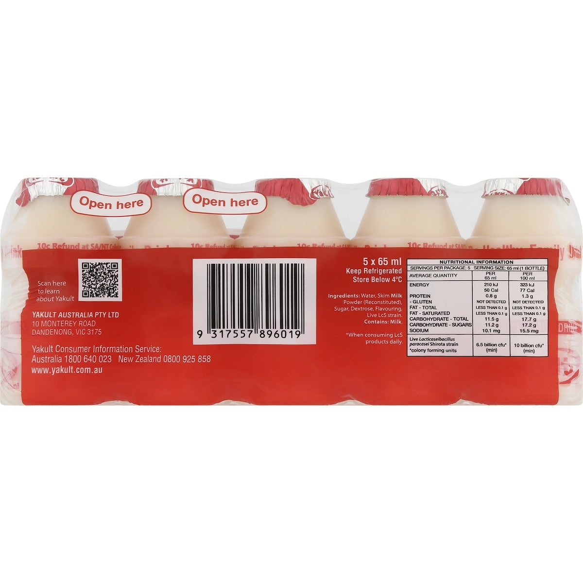 Yakult Probiotic Drink 65ml X 5 Pack