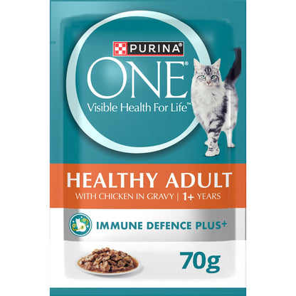 Purina One Wet Cat Food Healthy Adult Ocean Fish In Gravy 70g X 12 Pack