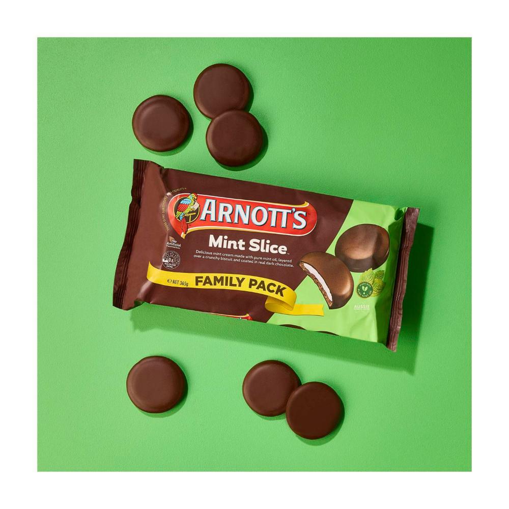 Arnott's Family Pack Biscuits Choc Mint Slice - 365g