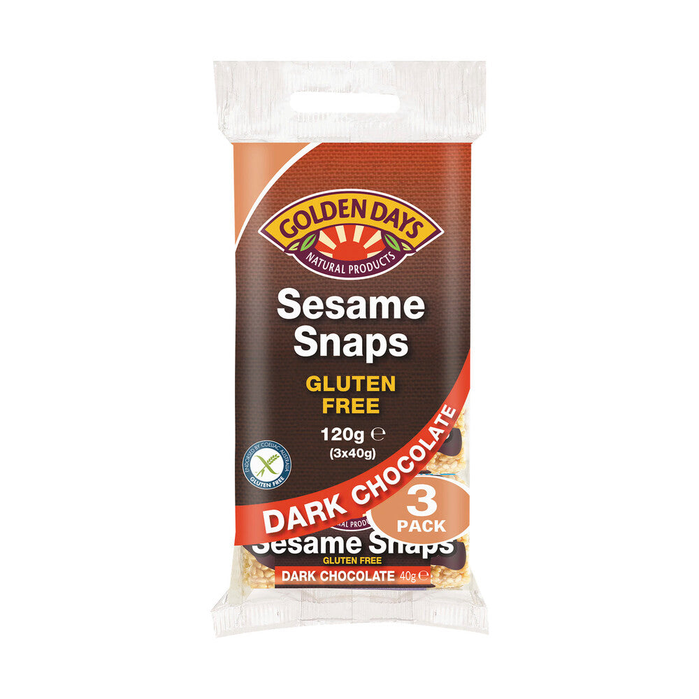 Golden Days Dark Chocolate Sesame Snaps - 120g