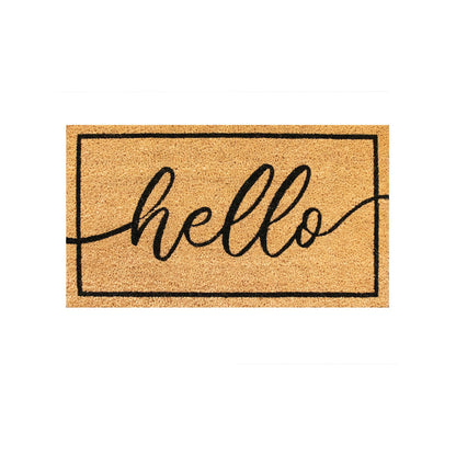 Madras Link Hello Coir Door Mat - 40 x 70cm - Black