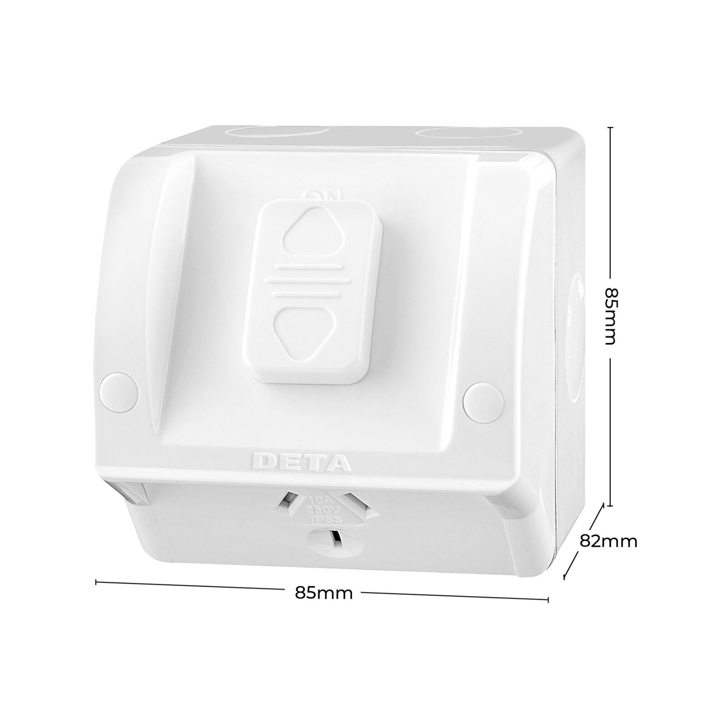 Deta Rhodium Single Outdoor Plated Power Point Outlet