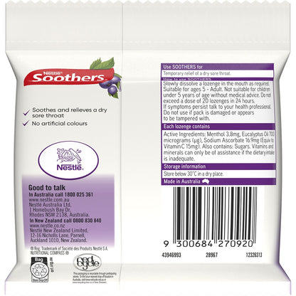 Nestle Soothers Throat Lozenges Blackcurrant 30 pack