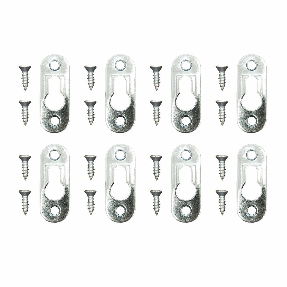 Everhang Picture Hanging Keyhole Plate - 10kg - Zinc Plated - 8 Pack