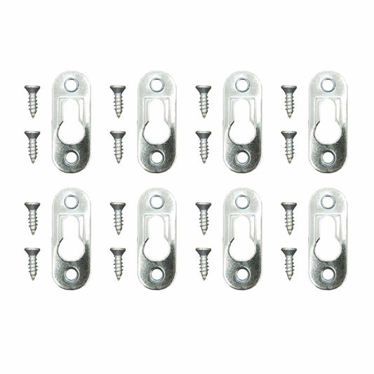 Everhang Picture Hanging Keyhole Plate - 10kg - Zinc Plated - 8 Pack