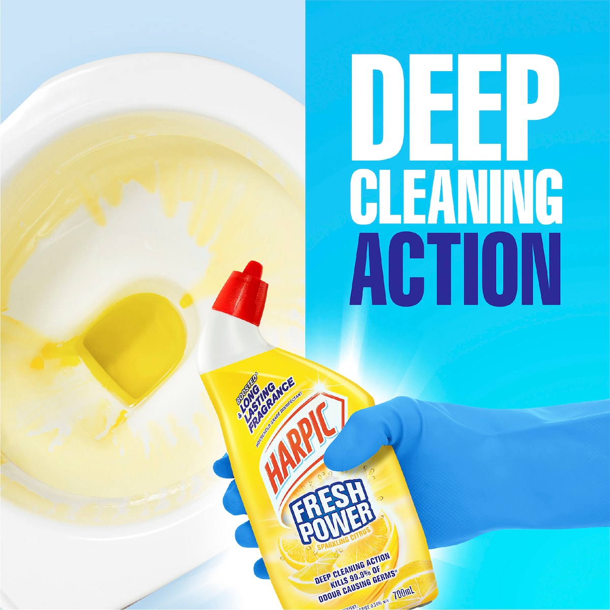 Harpic Fresh Power Sparkling Citrus Toilet Cleaner 700ml