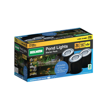 Holman Pond Lights - 3 Pack - Stainless Steel - Bluetooth Controlled