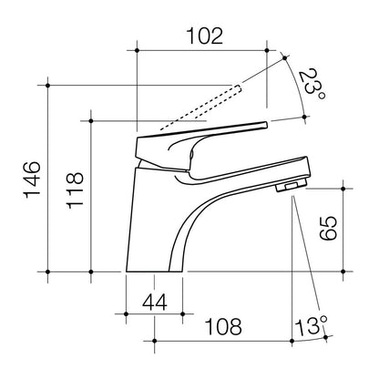 Dorf Black Matte Basin Mixer - 35mm - 6-Star