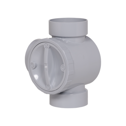 Rain Harvesting 3 Way Water Diverter - 90mm - Grey